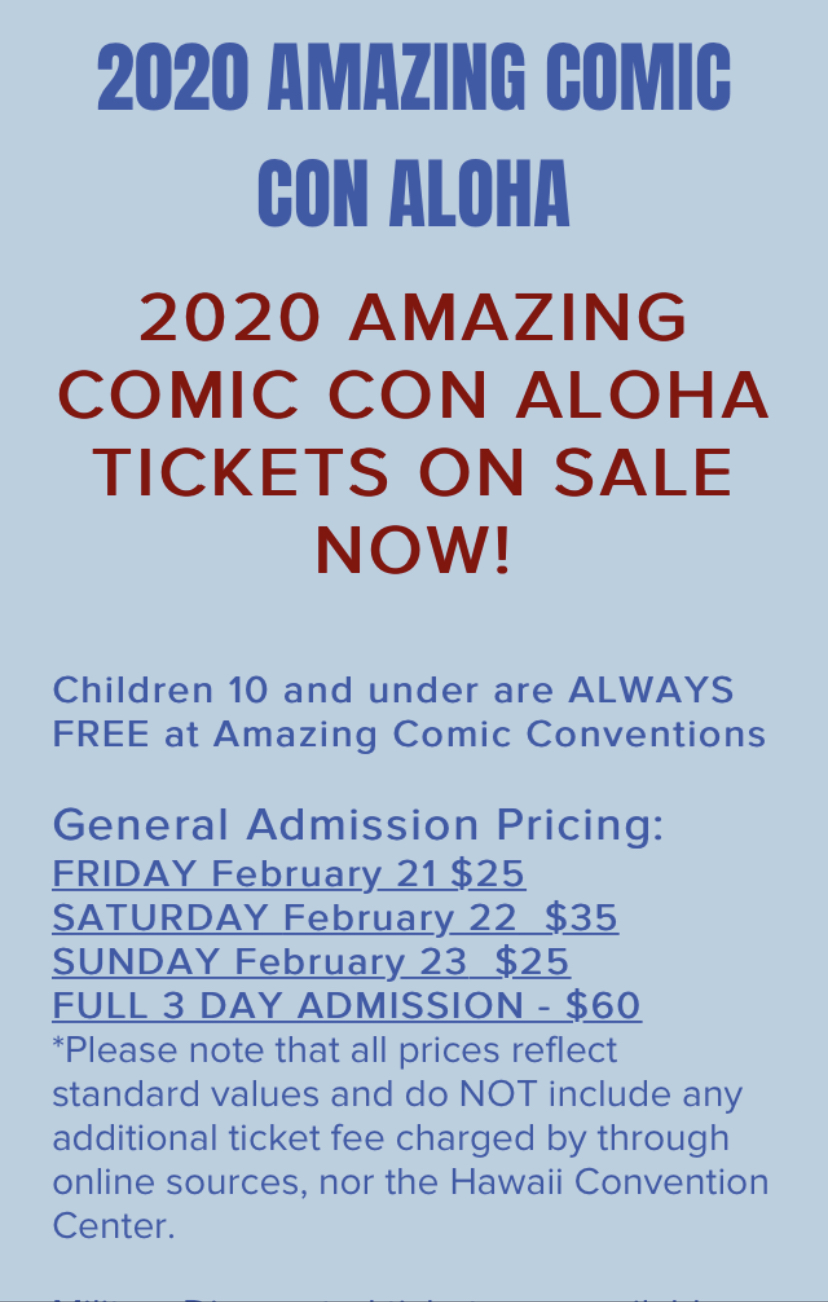 Flyer for Aloha Comic Con