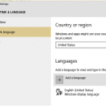 Country or region settings to add a new language keyboard in windows 10