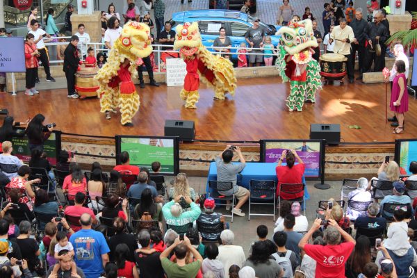 View of Chinese Dancing Dragons on Queen Kaahumanu Stage for Chinese New Year, 2019.