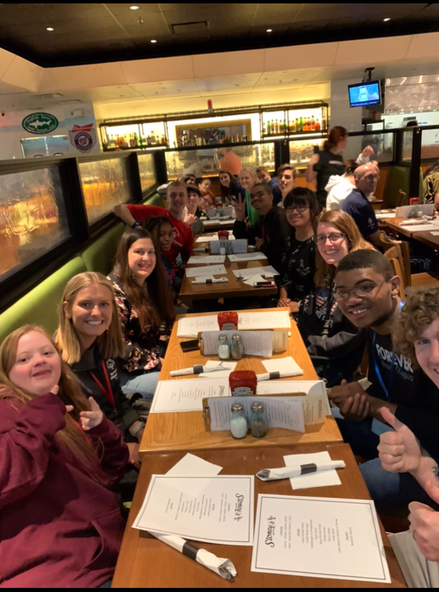 Group of kids at a restaurant in DC