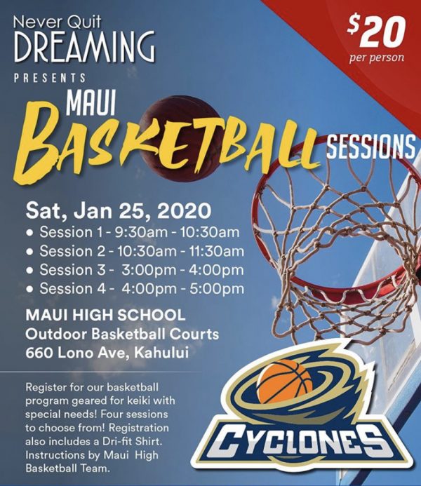Poster for basketball sessions