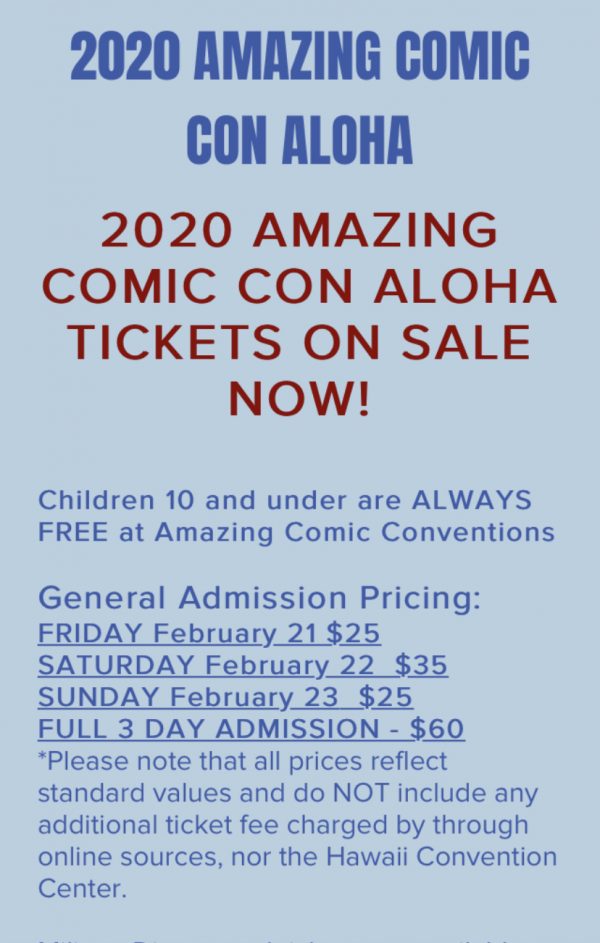Flyer for Aloha Comic Con