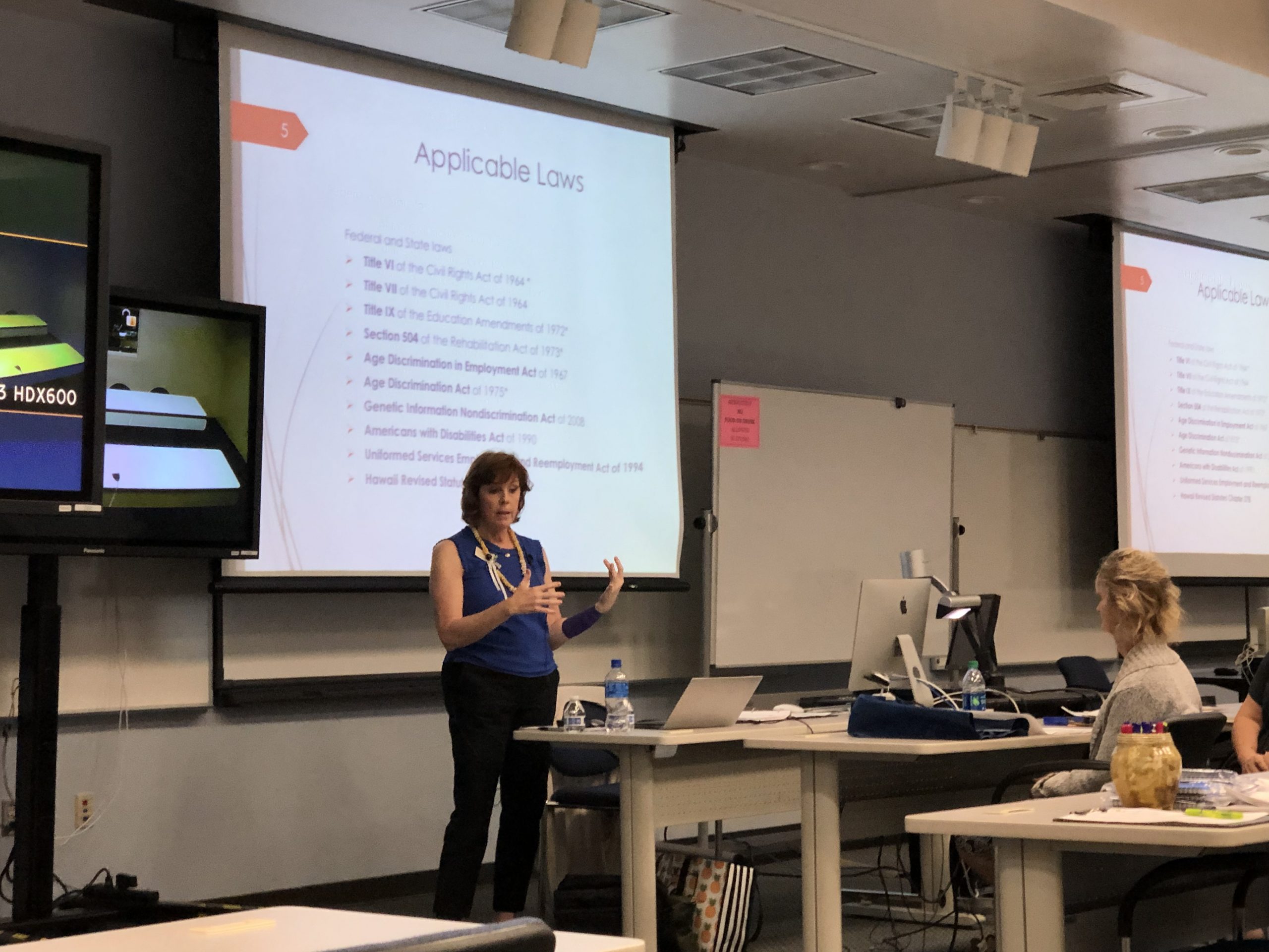 Mary Perreira, Director of EEO/AA for Community Colleges, train UH Maui College employees on equal employment opportunities