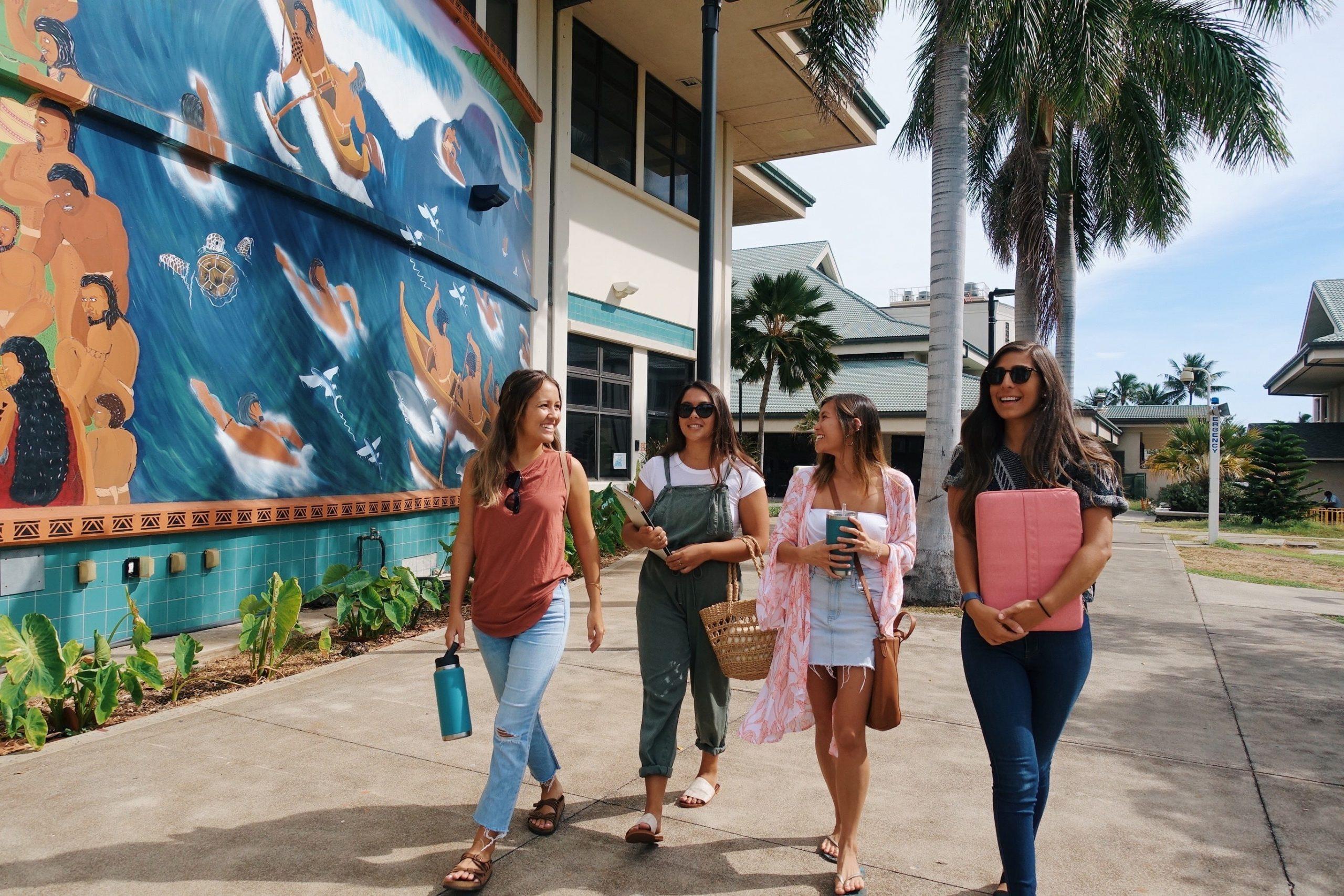 Students walking to class