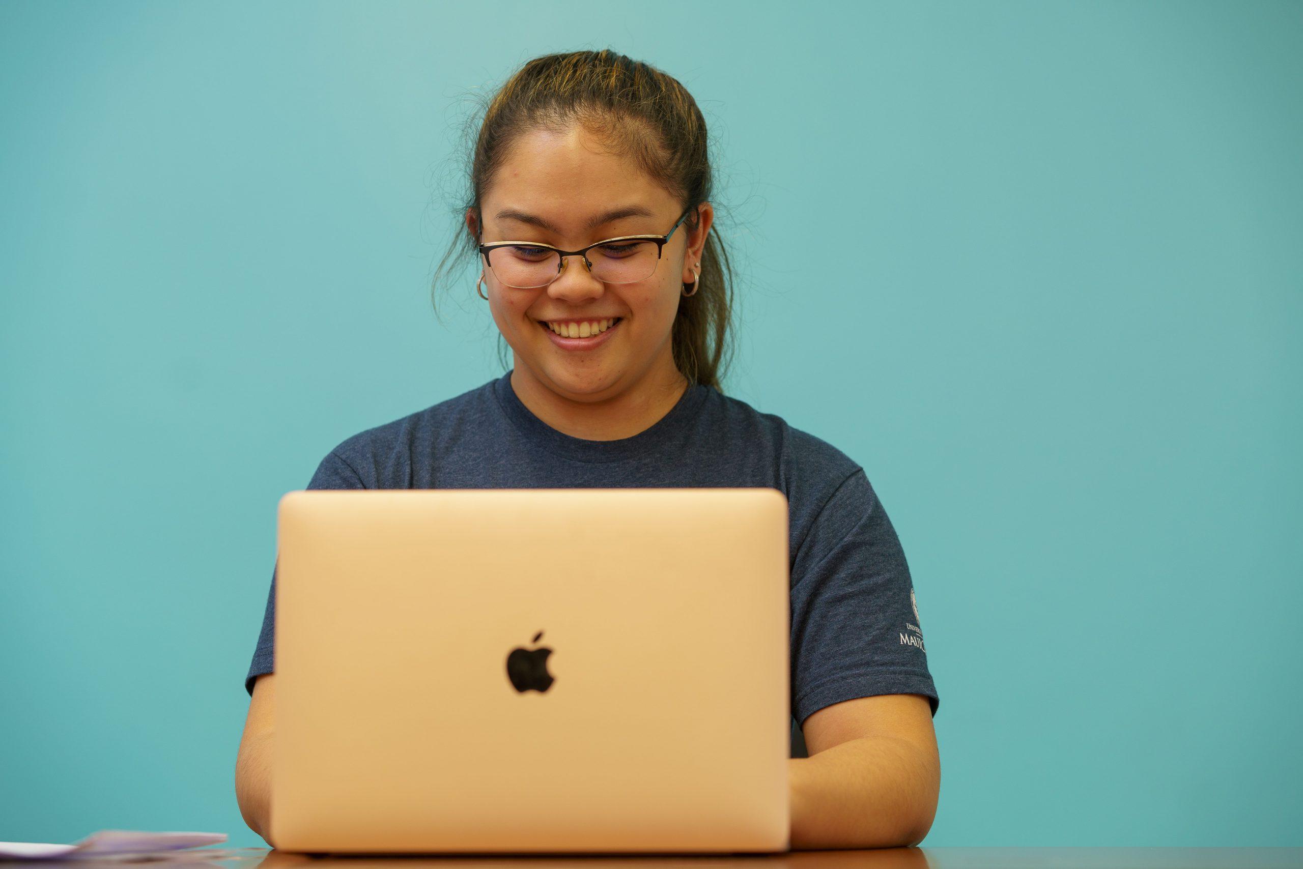 Student on a laptop